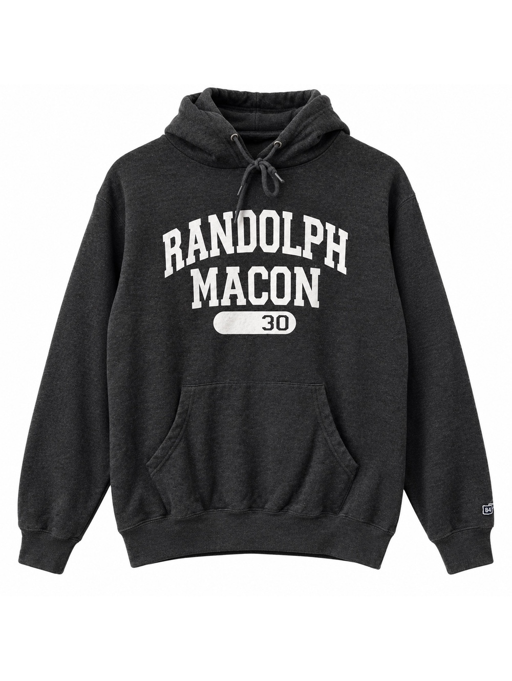 Blue 84 Randolph Macon 30 Charcoal Gray Pullover Hoodie, Size Large